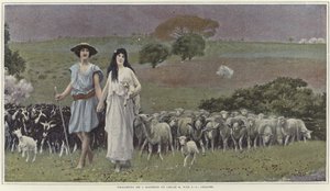 Daphnis e Chloe por Jean Leon Gerome de Jean Leon Gerome